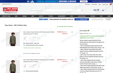 NFL Shop Promo Codes - 65% Off Coupon February 2026