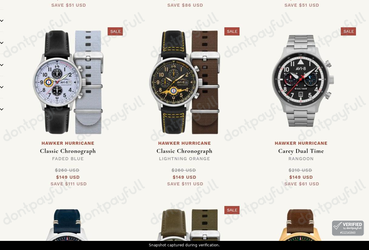 Snapshot of AVI-8 promo: 'Up to $111 Off The Hawker Hurricane Collection' - captured during verification by DontPayFull on 27-Jul-2026.