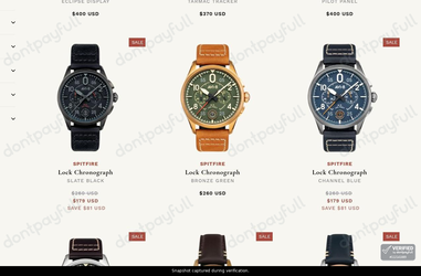 Snapshot of AVI-8 promo: 'Save up to 30% on Spitfire Timepieces' - captured during verification by DontPayFull on 17-Sep-2026.