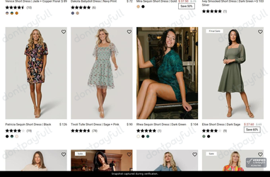 Snapshot of Baltic Born promo: 'Up to 60% Off Short Dresses' - captured during verification by DontPayFull on 14-Aug-2026.