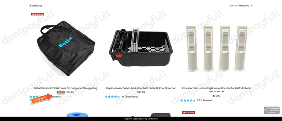 Snapshot of Betta promo: 'Up to 25% Off Parts & Accessories' - captured during verification by DontPayFull on 27-Sep-2026.