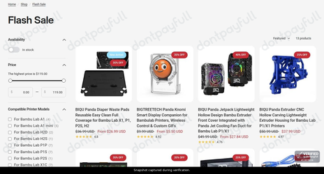 Snapshot of Biqu promo: 'Enjoy Up to $22 Off During The Flash Sale Event' - captured during verification by DontPayFull on 03-Jul-2026.