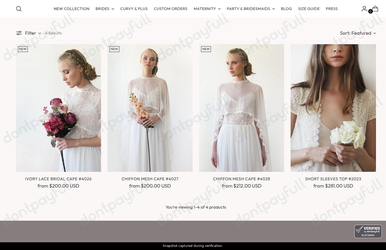 Snapshot of Blushfashion promo: 'Shop Wedding Cover UPS Starting at $200' - captured during verification by DontPayFull on 20-Jun-2026.
