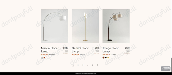 Snapshot of Brightech promo: 'Enjoy Up to $111 Off Select Floor and Table Lamps' - captured during verification by DontPayFull on 17-Jun-2026.