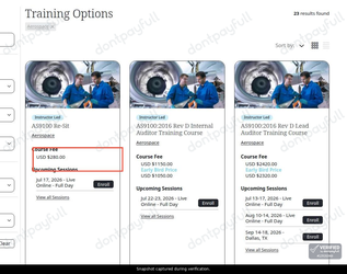 Snapshot of BSI promo: 'Find Professional Aerospace Courses from $280' - captured during verification by DontPayFull on 30-Jun-2026.