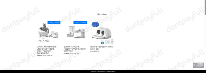 Snapshot of CATLINK promo: 'Save up to 50% on Smart Cat Feeders' - captured during verification by DontPayFull on 26-Oct-2026.