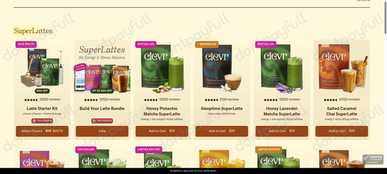 Snapshot of Clevr Blends promo: 'Enjoy Up to 50% Off Products for Energy' - captured during verification by DontPayFull on 11-Jun-2026.