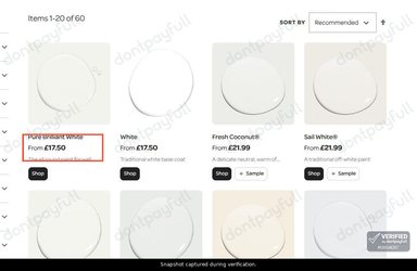 Snapshot of Crown Paints promo: 'Bathroom Colours from £17' - captured during verification by DontPayFull on 03-Oct-2026.