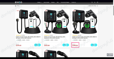 Snapshot of EVIQO promo: 'Save up to 30% on Select Ev Chargers' - captured during verification by DontPayFull on 02-Jul-2026.