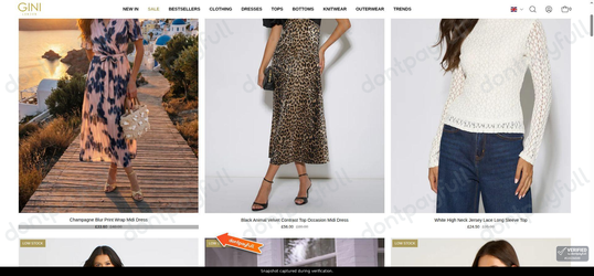Snapshot of Gini London promo: 'Up to 30% Off Last Chance Styles' - captured during verification by DontPayFull on 27-Sep-2026.