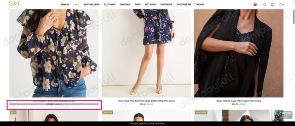 Snapshot of Gini London promo: 'Enjoy Up to 30% Off Top-rated Clothing' - captured during verification by DontPayFull on 27-Sep-2026.