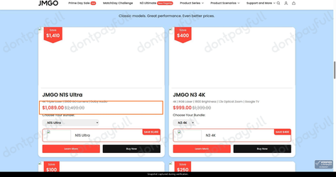 Snapshot of JMGO promo: 'Up to 55% Off Sale Items' - captured during verification by DontPayFull on 30-Jun-2026.