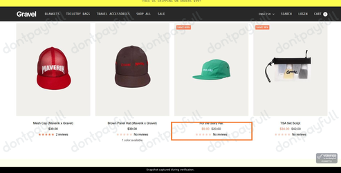 Snapshot of Gravel promo: 'Get up to 70% Off Travel Gear' - captured during verification by DontPayFull on 08-Aug-2026.