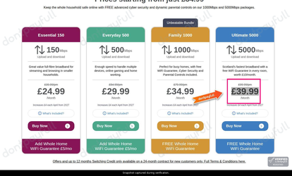 Snapshot of Highland Broadband promo: 'Get up to 60% Off Broadband Plans For Every Home' - captured during verification by DontPayFull on 29-Sep-2026.