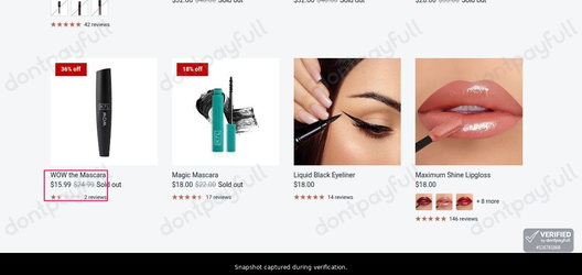 Snapshot of K7L Cosmetics promo: 'Up to 35% Off Makeup' - captured during verification by DontPayFull on 28-Jun-2026.
