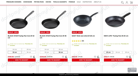 Snapshot of Kuhn Rikon promo: 'Save up to 40% on Top-rated Frying Pans' - captured during verification by DontPayFull on 29-Sep-2026.