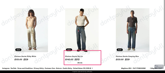 Snapshot of Magliano promo: 'Discover The Denim Collection from $272' - captured during verification by DontPayFull on 17-Aug-2026.