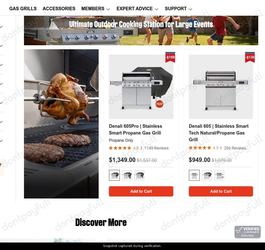 Snapshot of Monument Grills promo: 'Up to 12% Off Ultimate Outdoor Cooking Stations' - captured during verification by DontPayFull on 03-Jul-2026.