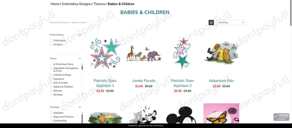 Snapshot of OeSD promo: 'Up to 85% Off Babies & Children Embroidery Designs' - captured during verification by DontPayFull on 03-Jul-2026.