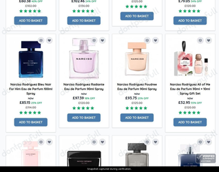 Snapshot of Paco Perfumerias promo: 'Enjoy Up to 55% Off Narciso Rodriguez Fragrances' - captured during verification by DontPayFull on 03-Aug-2026.