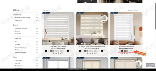Snapshot of Persilux promo: 'Up to 50% Off All Shades & Blinds' - captured during verification by DontPayFull on 29-Sep-2026.