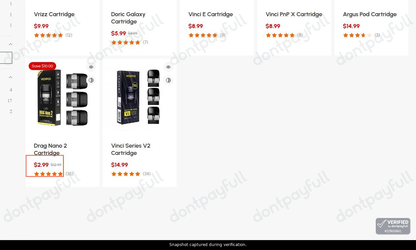 Snapshot of VOOPOO promo: 'Up to 77% Off VOOPOO Cartridges' - captured during verification by DontPayFull on 25-Jul-2026.