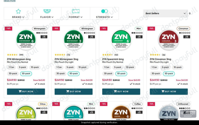 Snapshot of Prilla promo: 'Enjoy Up to $40 Off Zyn Products' - captured during verification by DontPayFull on 17-Aug-2026.