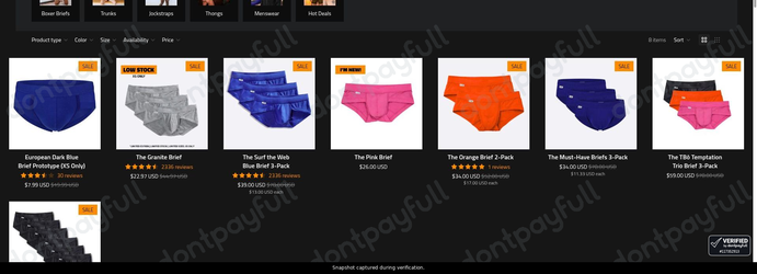 Snapshot of T-Bô Clothing promo: 'Get up to 60% Off Sale Briefs' - captured during verification by DontPayFull on 03-Aug-2026.