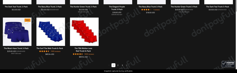 Snapshot of T-Bô Clothing promo: 'Up to 65% Off TB Men's Trunks' - captured during verification by DontPayFull on 14-Jun-2026.