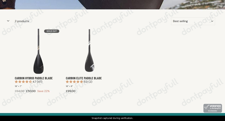 Snapshot of Thurso Surf promo: 'Save up to 22% on Select Paddle Blades' - captured during verification by DontPayFull on 17-Sep-2026.