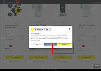 Snapshot of Trotec promo: 'Up to 85% Off Sale Items' - captured during verification by DontPayFull on 13-Jun-2026.