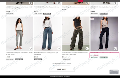 Snapshot of ASOS promo: 'Up to 35% Off Women's Jeans' - captured during verification by DontPayFull on 05-Apr-2026.
