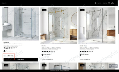 Snapshot of VIGO promo: 'Up to 15% Off Shower Enclosures' - captured during verification by DontPayFull on 27-Jul-2026.
