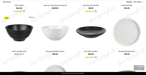 Snapshot of Wheel And Barrow promo: 'Up to 50% Off Dinnerware' - captured during verification by DontPayFull on 02-Jul-2026.