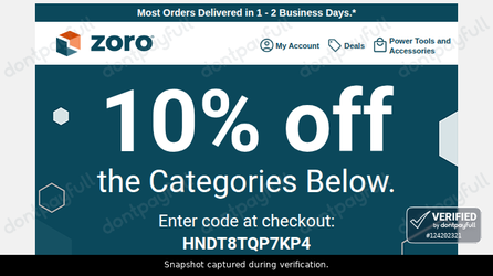 Zoro Coupon Codes - 20% Off Coupon March 2026
